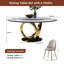 Table de salle à manger ronde 59 po 59 po avec plateau tournant rotatif à 360 ° - pour la salle à manger, la cuisine, le coin-repas et l'espace compact (6 chaises)-1223067368
