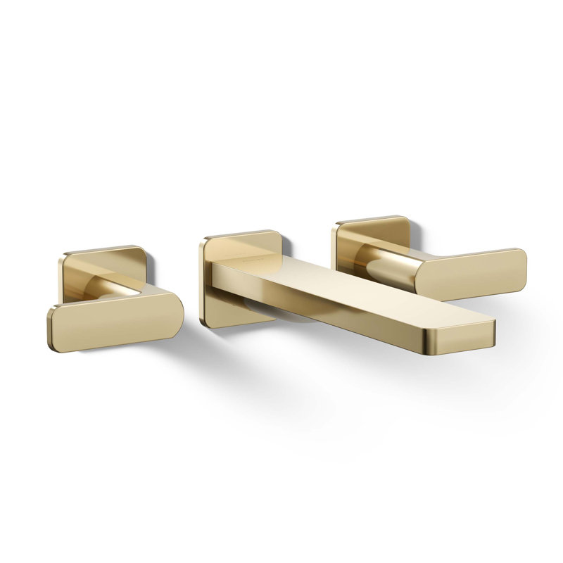 Parallel Wall Mount Bath Filler Trim, Vibrant French Gold