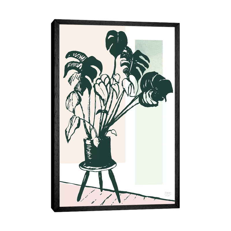 Plant Life - Print on Canvas, 66.04cm H x 45.72cm W x 3.81cm D, Black Floater Framed