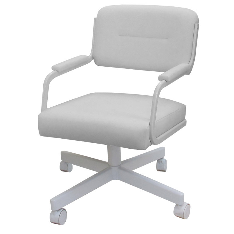 Chaise avec accoudoirs pivotante, Blanc, Blanc