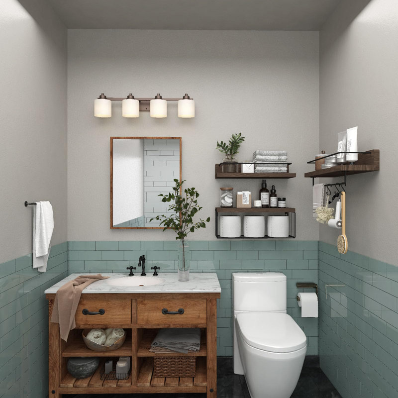 Floating Shelves Bathroom Cabinet, Brown/Black