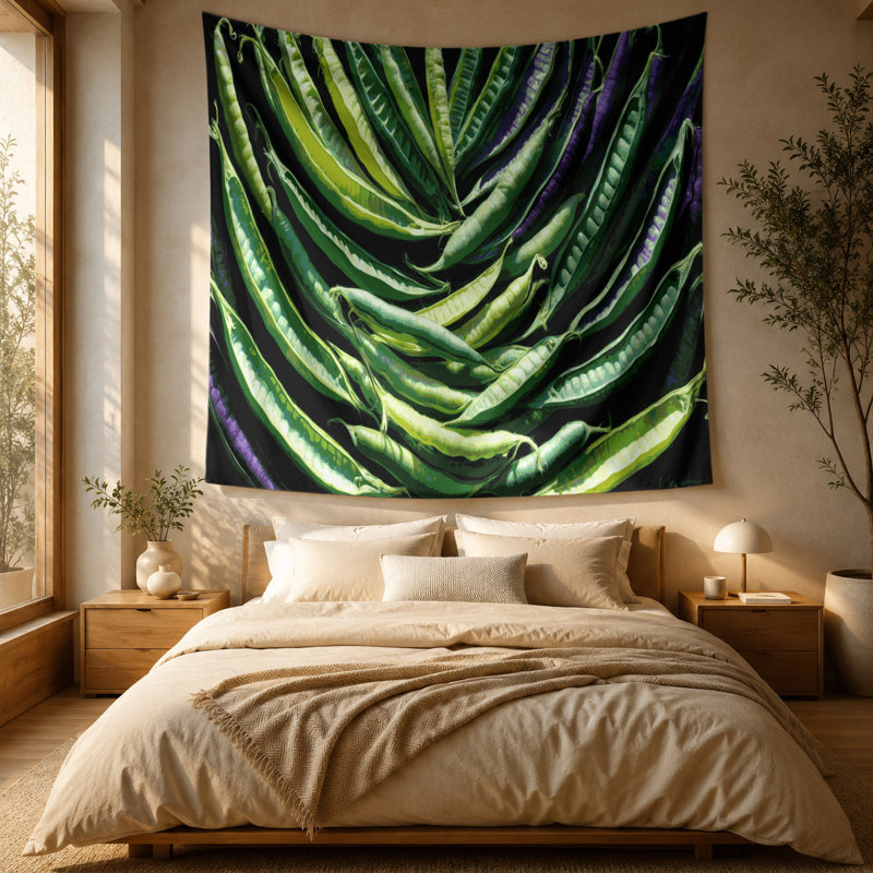 Tapisserie murale légumes haricots à oreilles, 51 po x 60 po