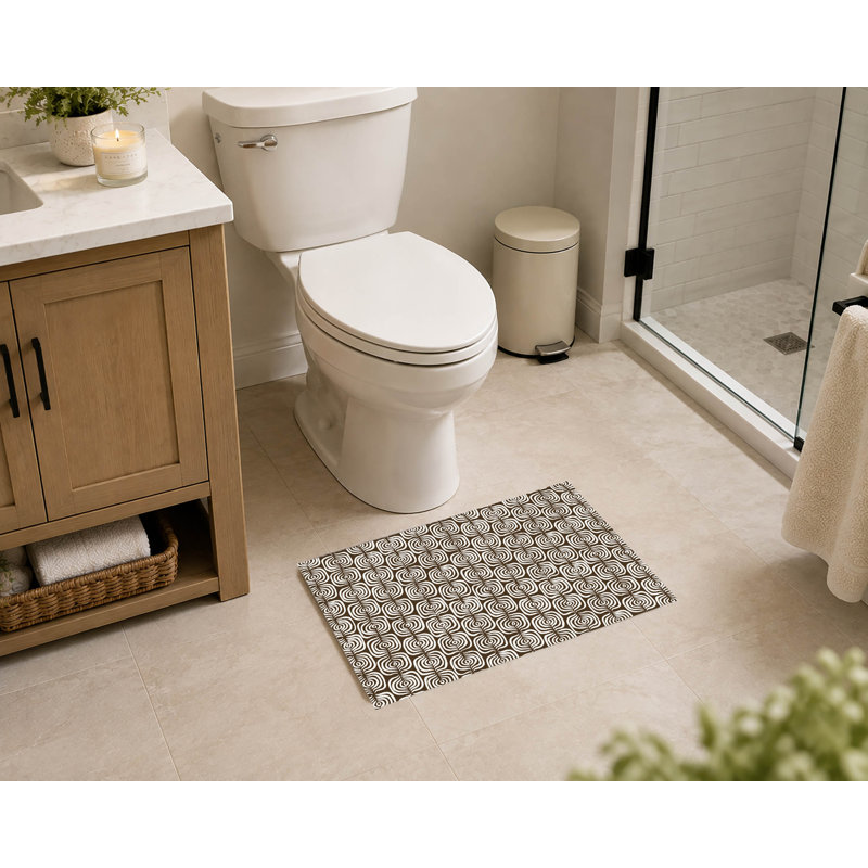 Tapis de toilette rectangulaire absorbant et antidérapant The Way, 34" W x 21" L, Mocha Brown
