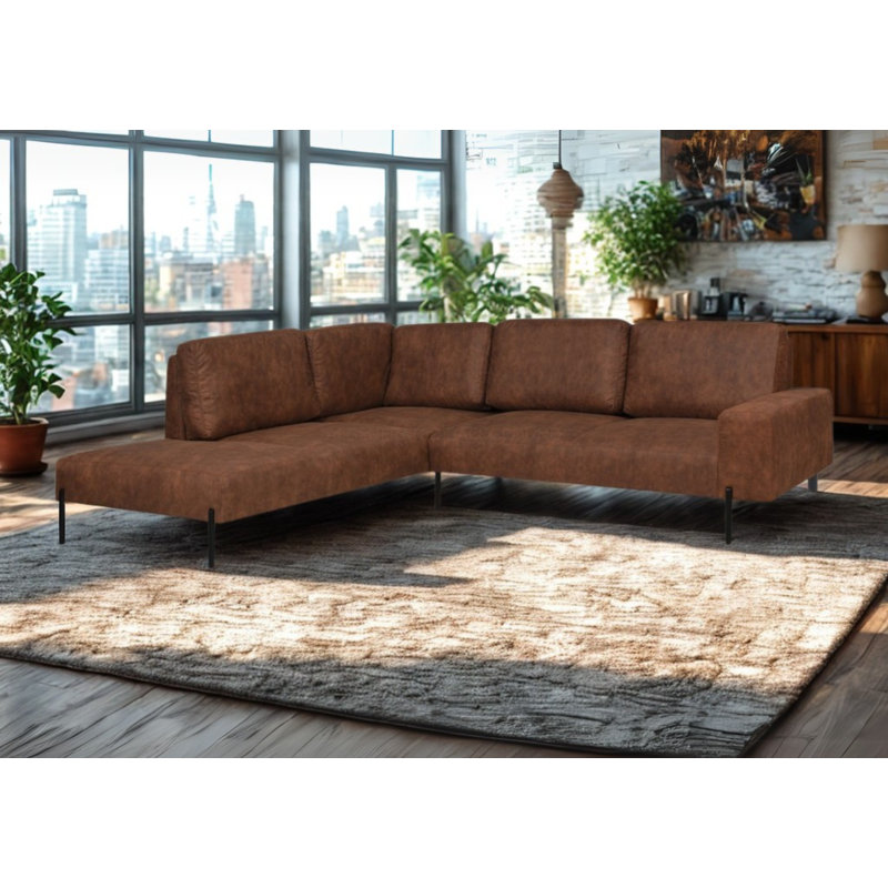 Adaleah 4 Seater Corner Sofa , Left Hand Facing, Brown