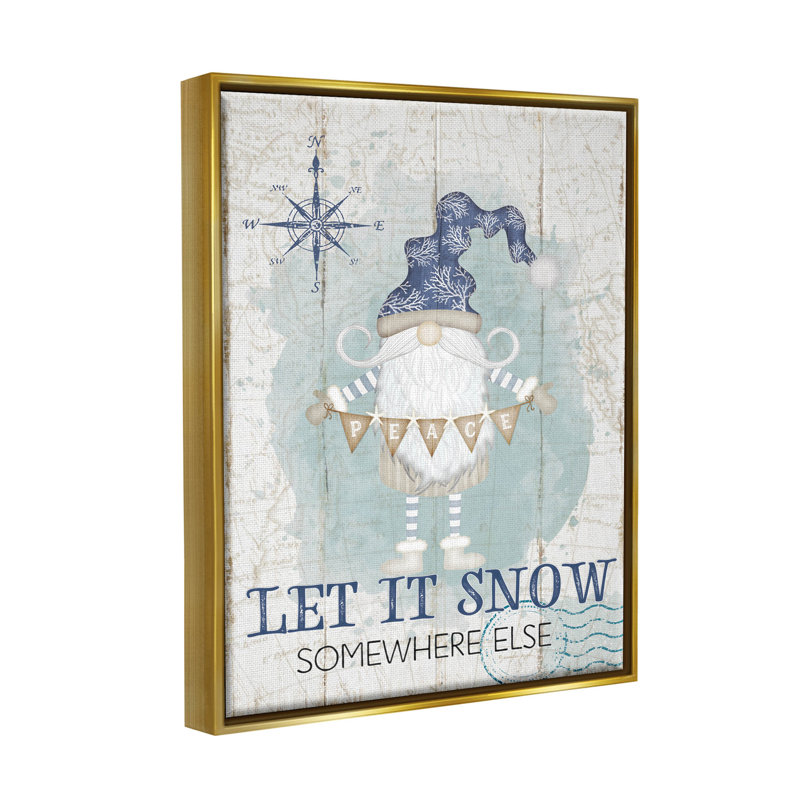 Let It Snow Somewhere Else Gnome, art de la giclée encadrée par Jennifer Pugh, H 31 po x l 25 po x P 1,7 po