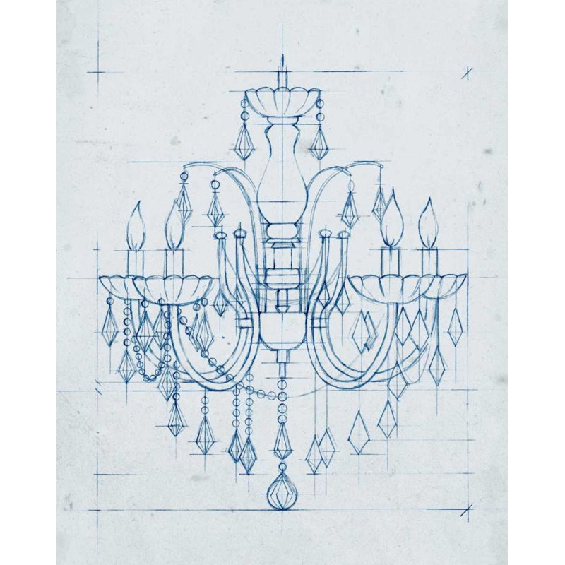 17 Storeys Harper, Ethan Gallery Wrapped Canvas Art Titled: Chandelier Draft I, 44" H x 36" W