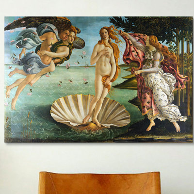 "La naissance de Vénus" par Botticelli Sandro, reproduction d'art sur toile tendue