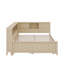 Lit de jour double en bois avec tablettes de rangement et lit gigogne