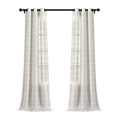 Farmhouse Textured Sheer Sheer Curtain Pair