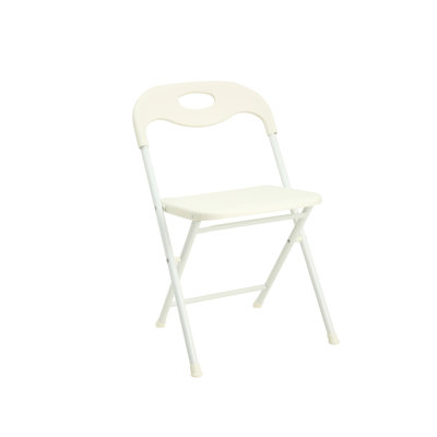 4 chaises pliantes blanches en acier inoxydable d'une capacité de 800 lb, empilables, imperméables, de qualité commerciale, plates pour une utilisation sur le toit, résistantes aux intempéries et à base de caoutchouc, de qualité commerciale