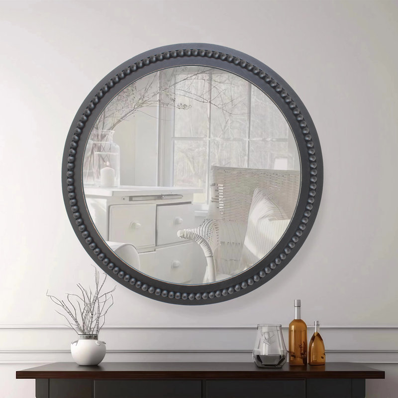Miroir d'appoint Brendalyn, Noir, 36 po x 36 po