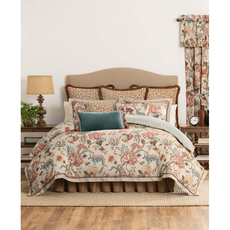 Haylie Floral Comforter Set, King Comforter + 3 Additional Pieces