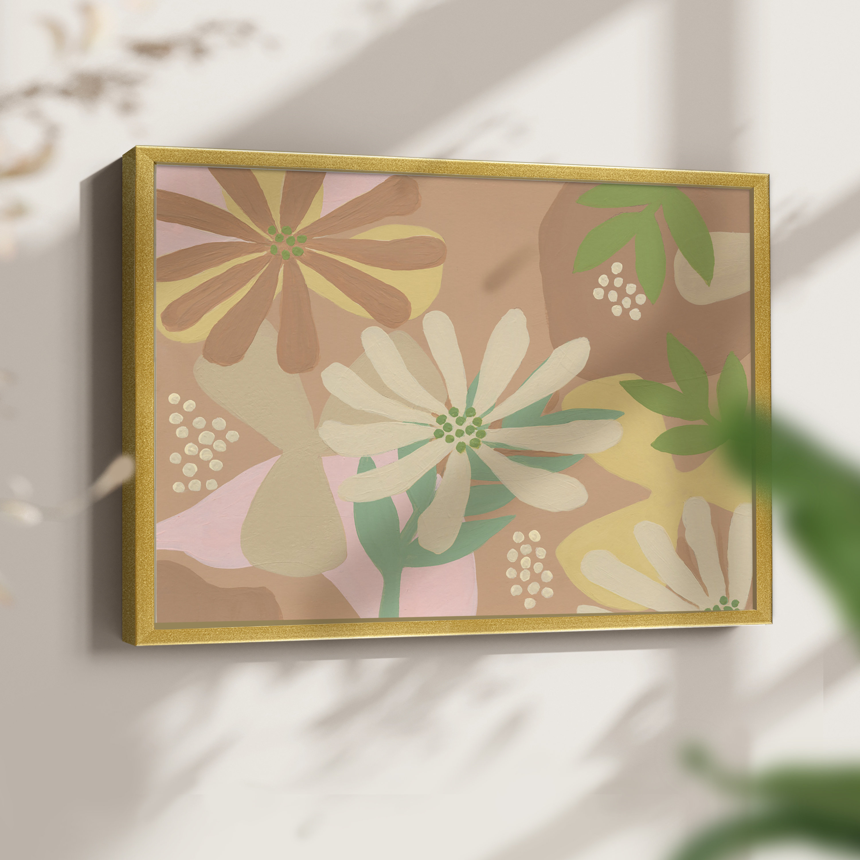 Winston Porter Neutral Blooms III -Framed Print - Restickable | Wayfair
