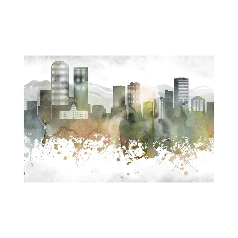 Denver Skyline by WallDecorAddict - Wrapped Canvas Print, 66.04 cm H x 45.72 cm W