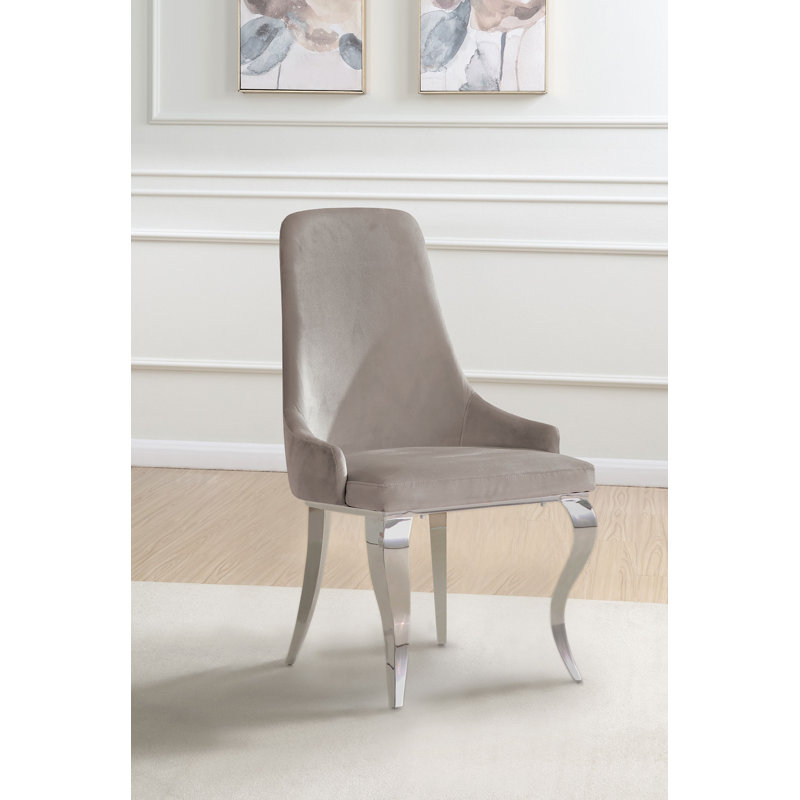 Chaise avec accoudoirs en velours Westhampton, Gris
