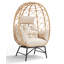 Fauteuil œuf en tissu et osier de terrasse H 55 po Ecolistro