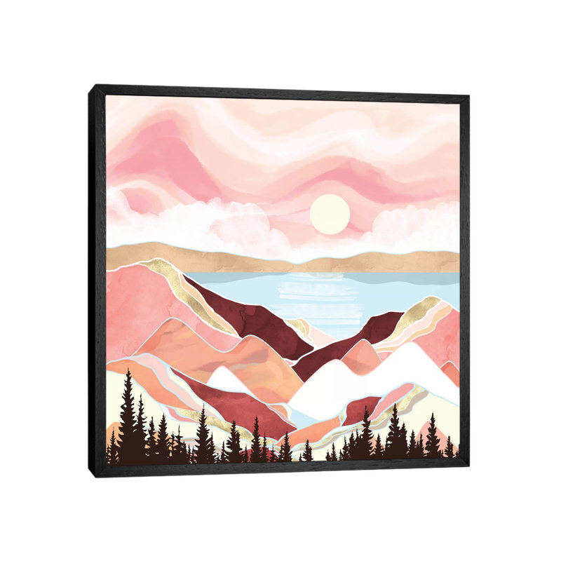 Autumn Lake Sunrise - Print on Canvas, Black Framed, 45.72 cm H x 45.72 cm W