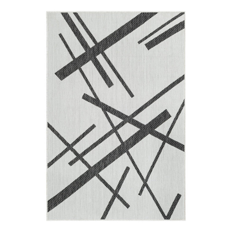 Tapis intérieur / extérieur d'extérieur moderne, Rectangle 4 pi 1 po x 6 pi 1 po