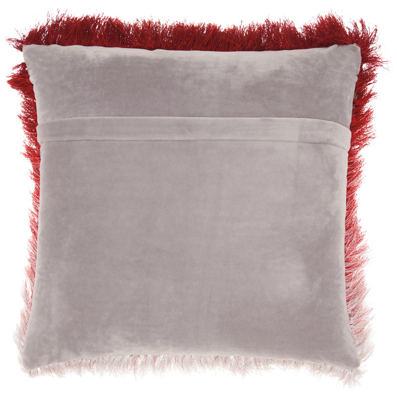 Housse de coussin carré et insert, Rouge / argenté