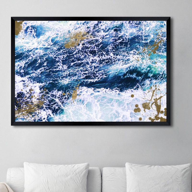 " Seas Of Gold ", Flat Black Framed, 38" H x 56" W