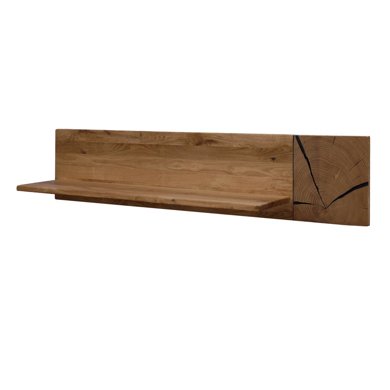 Dallastown Solid Wood Accent Shelf, Oak, 25cm H x 124cm W x 20cm D