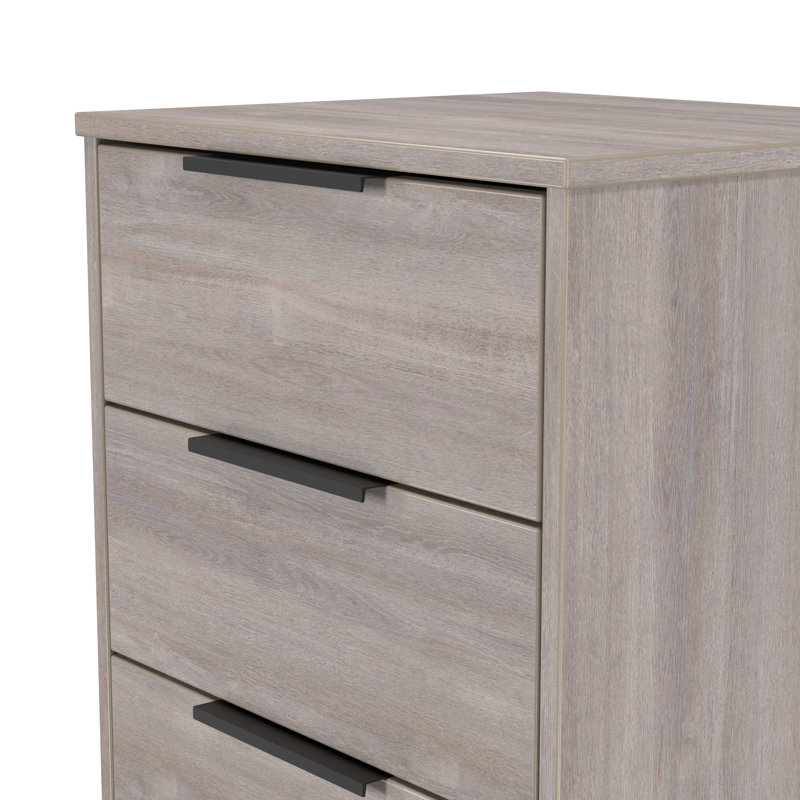 Peacham 45cm W Manufactured Wood Bedside Table, Grey