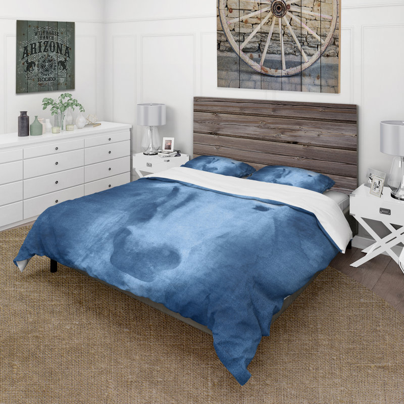 Farmhouse Horse - Ensemble de housse de couette animaux - Microfibre de polyester, Bleu clair