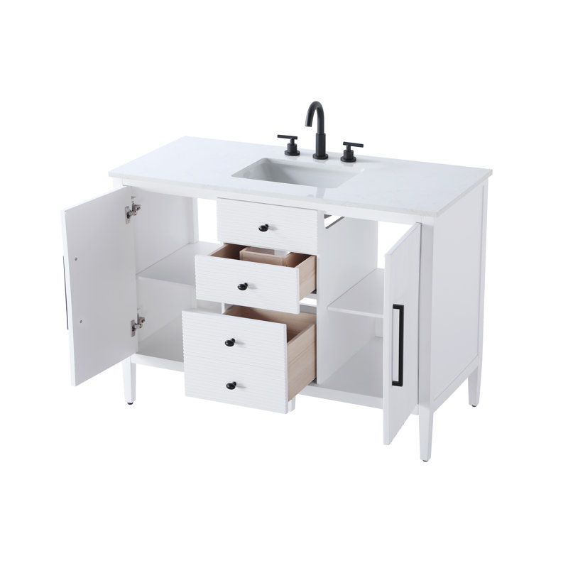 Meuble-lavabo simple 48 po, Blanc