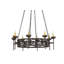 Lustre de roue de wagon de style bougie 8 lumières Taunton