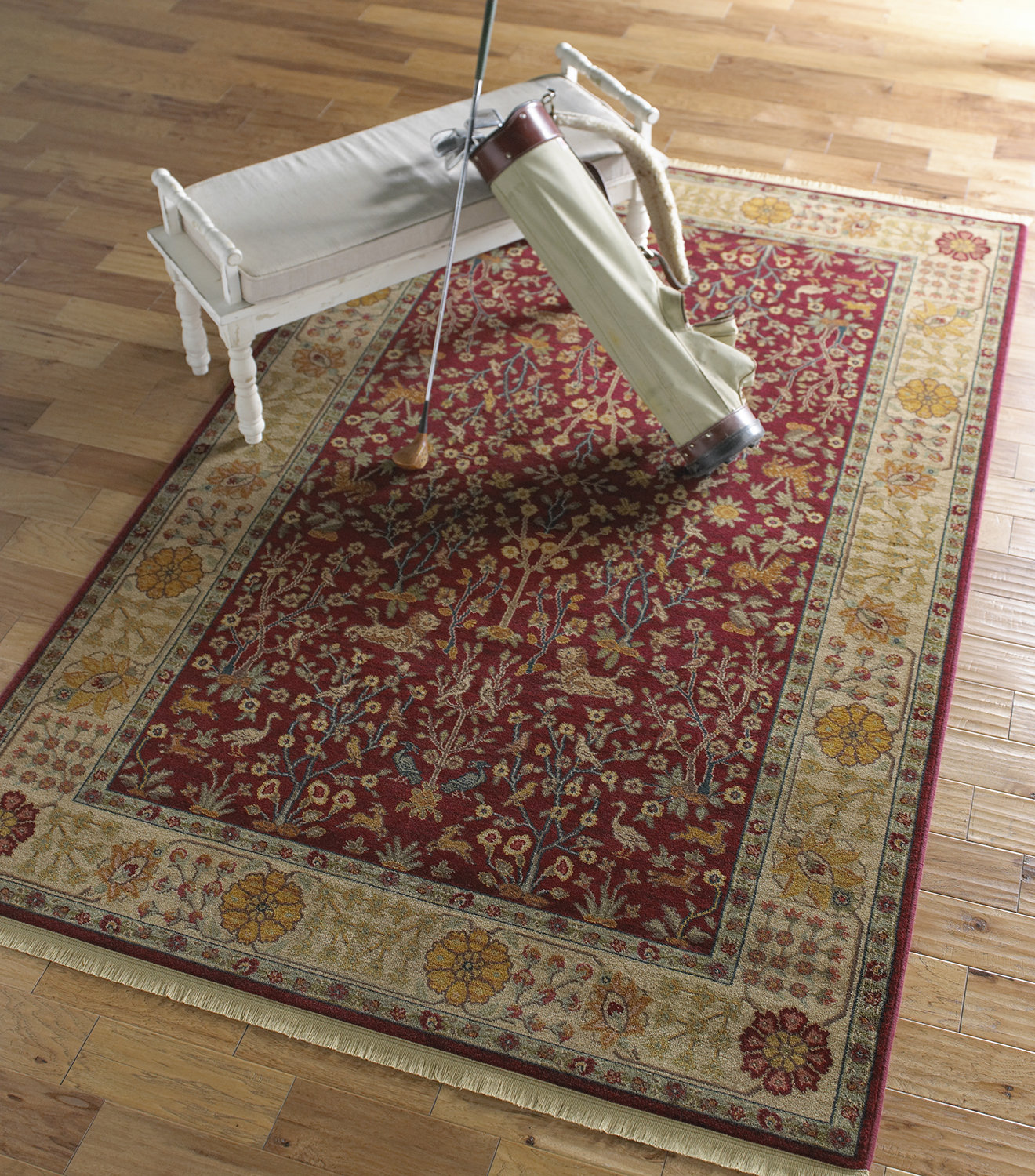 Karastan Antique Legends Emperors Hunt Oriental Wool Dark Red/Beige ...
