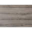 Élégante table de bout avec stratifié taupe foncé et un grand tiroir aux accents rectangulaires argentés polyvalents