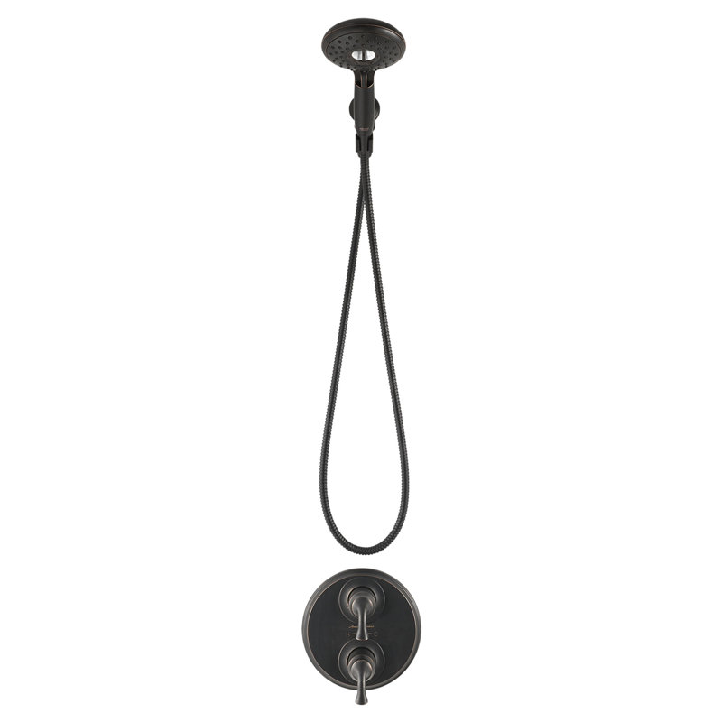 Bras de douche et bride Universal Universal, Bronze héritage