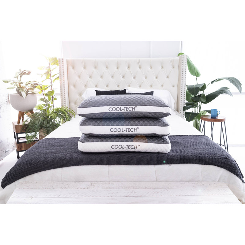 Healthy Sleep Cool-Tech White Pillows, Gray/White, King