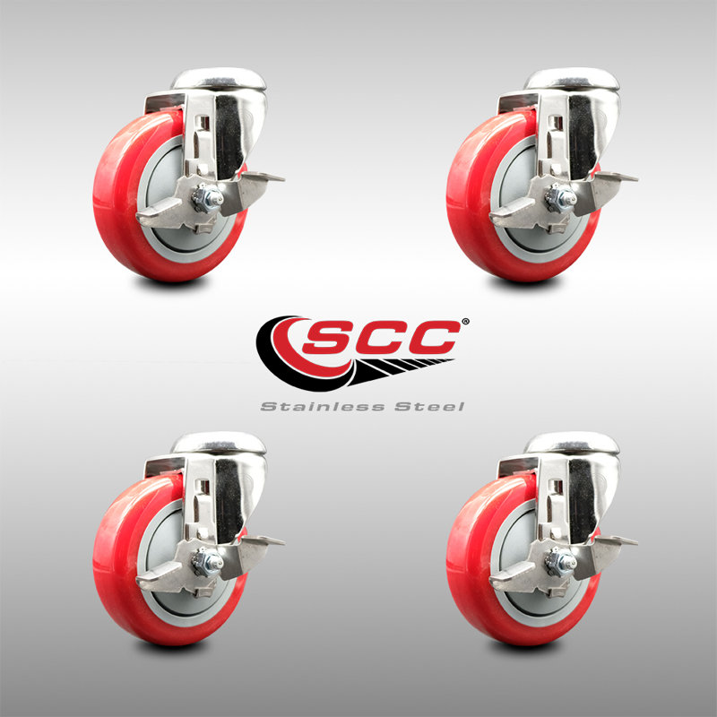Polyurethane Casters, Red