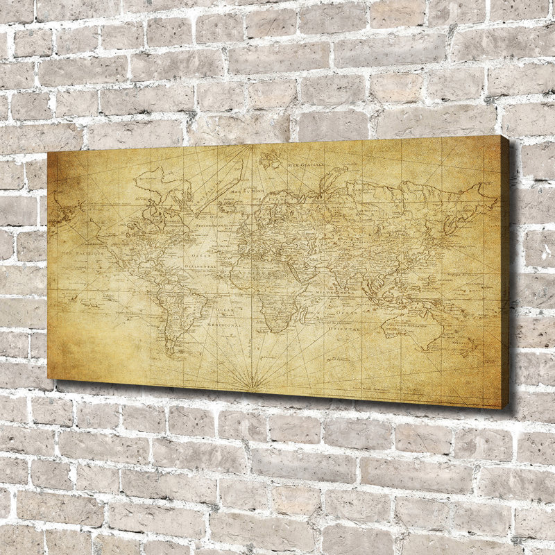 Old Map Of The World - Wrapped Canvas Print