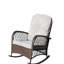 Chaise berçante grise rembourrée avec structure solide - siège de patio extérieur spacieux et coussin moelleux