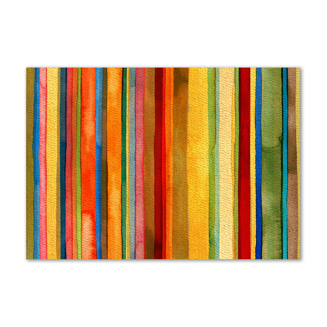 Canvas Print - Wall Art - Prints On Canvas - 100X70 Image Picture Theme: Colored Stripes