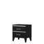 Table de chevet noire avec construction stable - Supporte la configuration de la chambre à coucher moderne avec deux grands tiroirs pour une utilisation