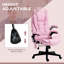 Fauteuil de bureau à 6 points de massage vibrant avec chaleur, fauteuil de bureau à dossier haut en lin avec dossier inclinable, accoudoirs rembourrés et télécommande-1104185497
