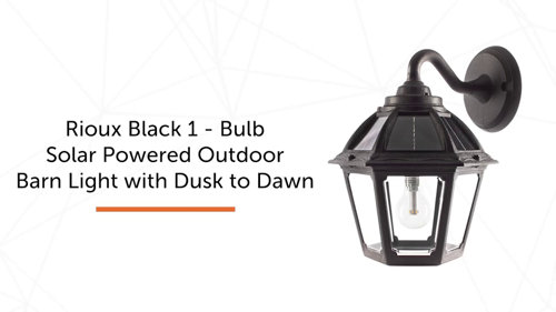 Alcott Hill® Rioux Black 1-Bulb Solar Powered Outdoor Barn Light with Dusk  to Dawn & Reviews