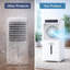 Refroidisseur d'air portatif par évaporation avec télécommande, ventilateur à 3 vitesses, modes à double brume, réservoir d'eau de 1 600 ml, minuterie, veilleuse à DEL et débit d'air réglable