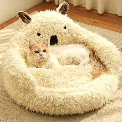 Mignon lit pour chien en peluche Alpaca