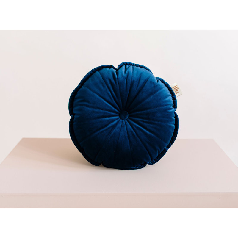 Velvet Dreamscape Circular Floor Cushion, Navy/Deep Blue
