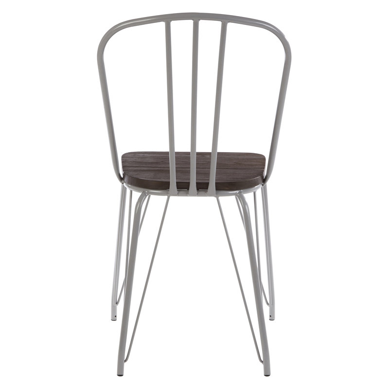 Latham 46cm H Slat Back Dining Chair, Grey/Dark Brown