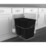 Rev-A-Shelf Double Pull Out Trash Can 35 Qt for Kitchen