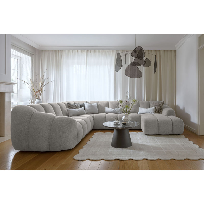 Shell 8 Seater Corner Sofa , Light Grey, Left Hand Facing