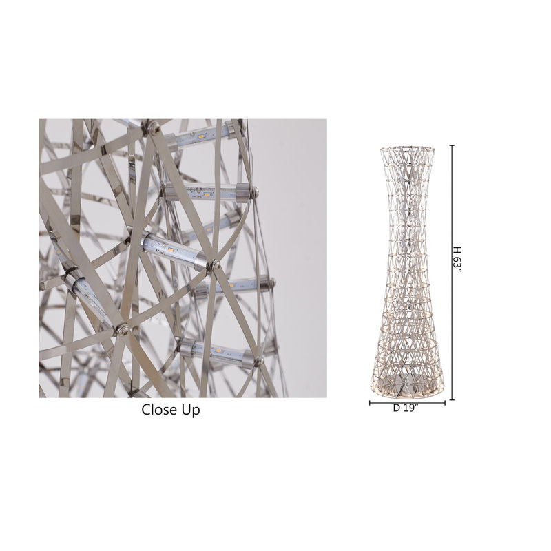 63" LED Column Floor Lamp, Chrome