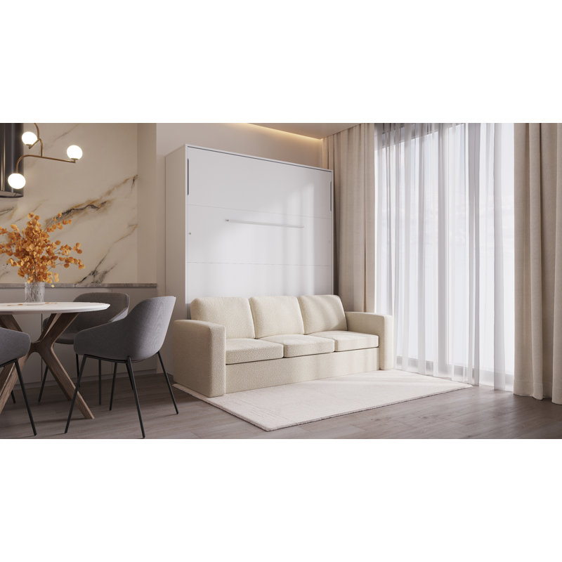Neidelin Upholstered Bed, White/Cream