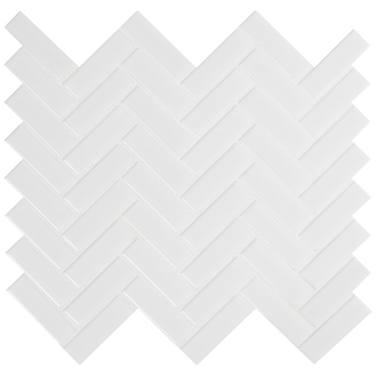Domino 1" x 3" Porcelain Herringbone Mosaic Wall & Floor Tile