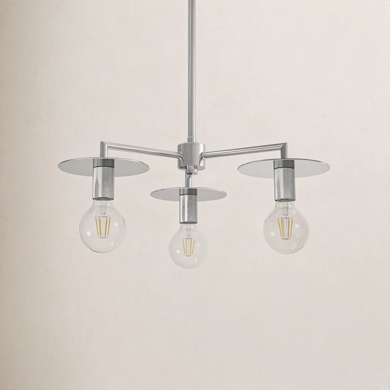 Sawvel 3 - Light Dimmable Sputnik Chandelier, Polished Nickel